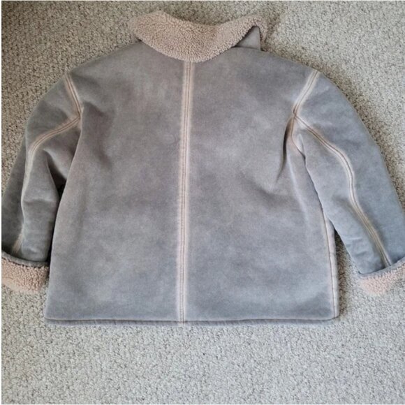 Free People We The Free Vegan Sherpa Oversized Jacket Grey size s - Picture 4 of 8